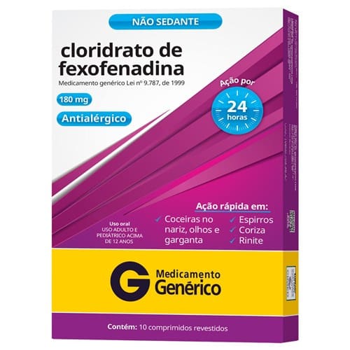 imagem de Cloridrato de Fexofenadina 180mg Cimed 10 Comprimidos