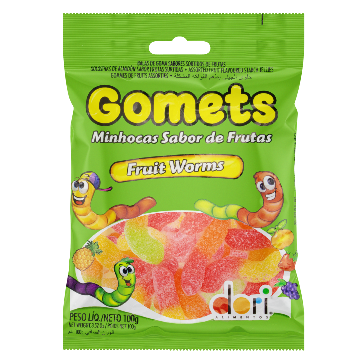 imagem de BALA GOMETS MINHOCA DE FRUTAS 100GR