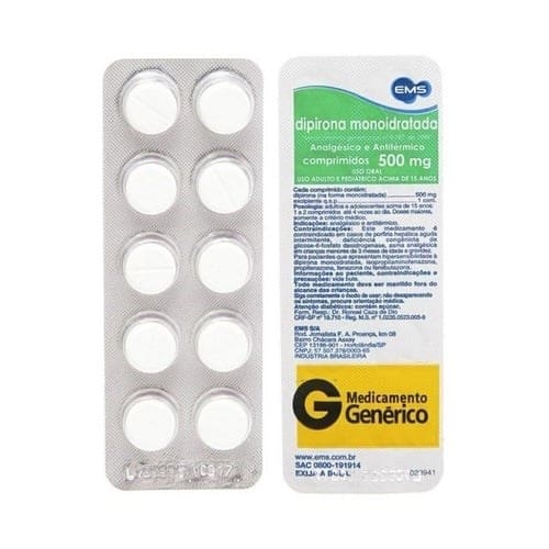 imagem de Dipirona Monoidratada 500mg Ems Blíster com 10 Comprimidos