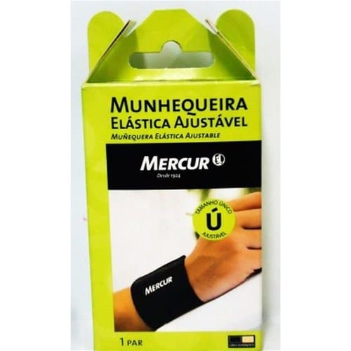 imagem de Munhequeira Mercur Ajustável Preta 1 Par