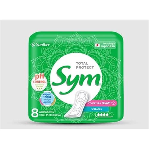 imagem de Absorvente Sym Total Protect Suave S/ Abas C/ 8un