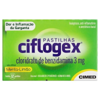 imagem de Ciflogex Sabor Menta Limão 3,0mg Cimed Caixa com 12 Pastilhas