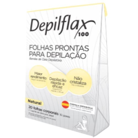 imagem de Folhas Prontas para Depilação Corporal Depilflax Natural Embalagem 20 Un