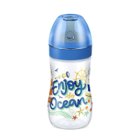 imagem de Mamadeira de Silicone Lillo Super Divertida Azul Embalagem 260ml