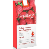 imagem de Folhas para Depilação Face Morango Depilflax 24un