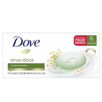 imagem de Pack Sabonete Barra Erva-Doce e Camomila Envoltório Dove 90g com 6un