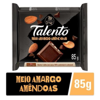 imagem de Chocolate Talento Meio Amargo com Amêndoas Garoto 85g