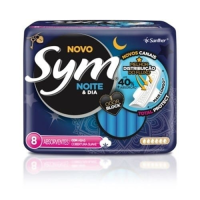 imagem de Absorvente com Abas Noite e Dia Total Protect Suave Sym 8un